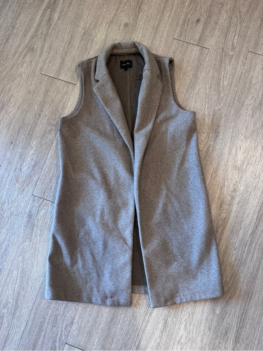 Love Tree Long Cool Brown Blazer Vest